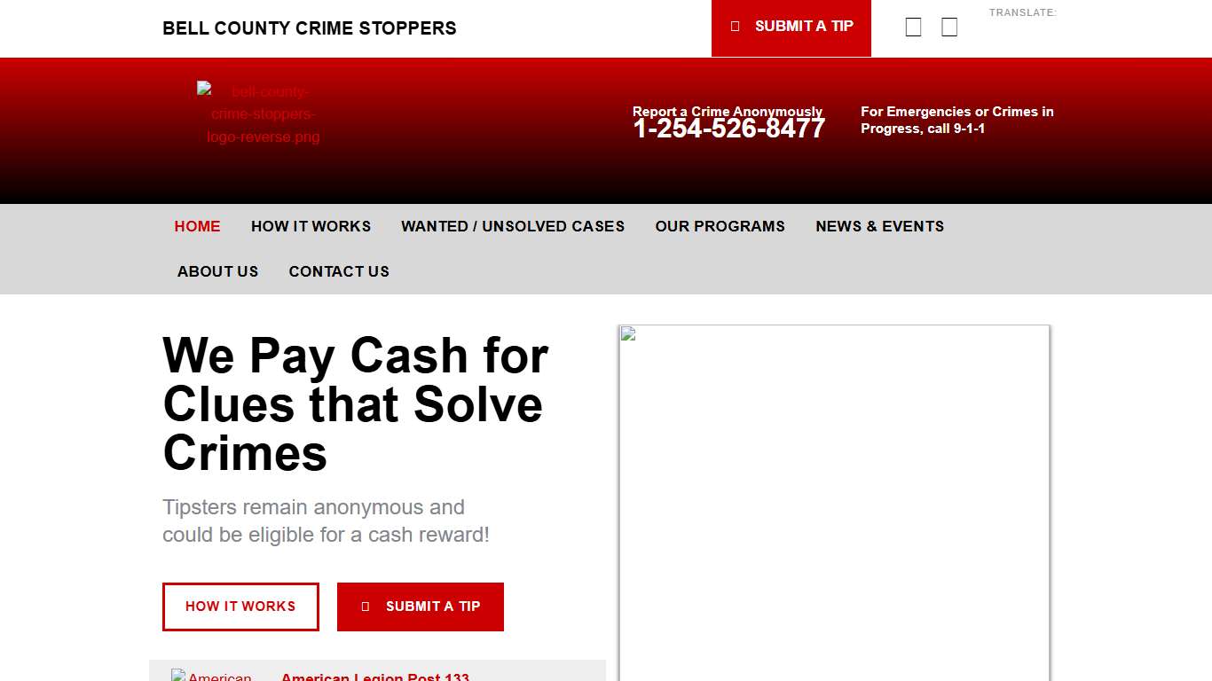 Bell County Crime Stoppers - We Pay Cash for Clues that Solve Crimes